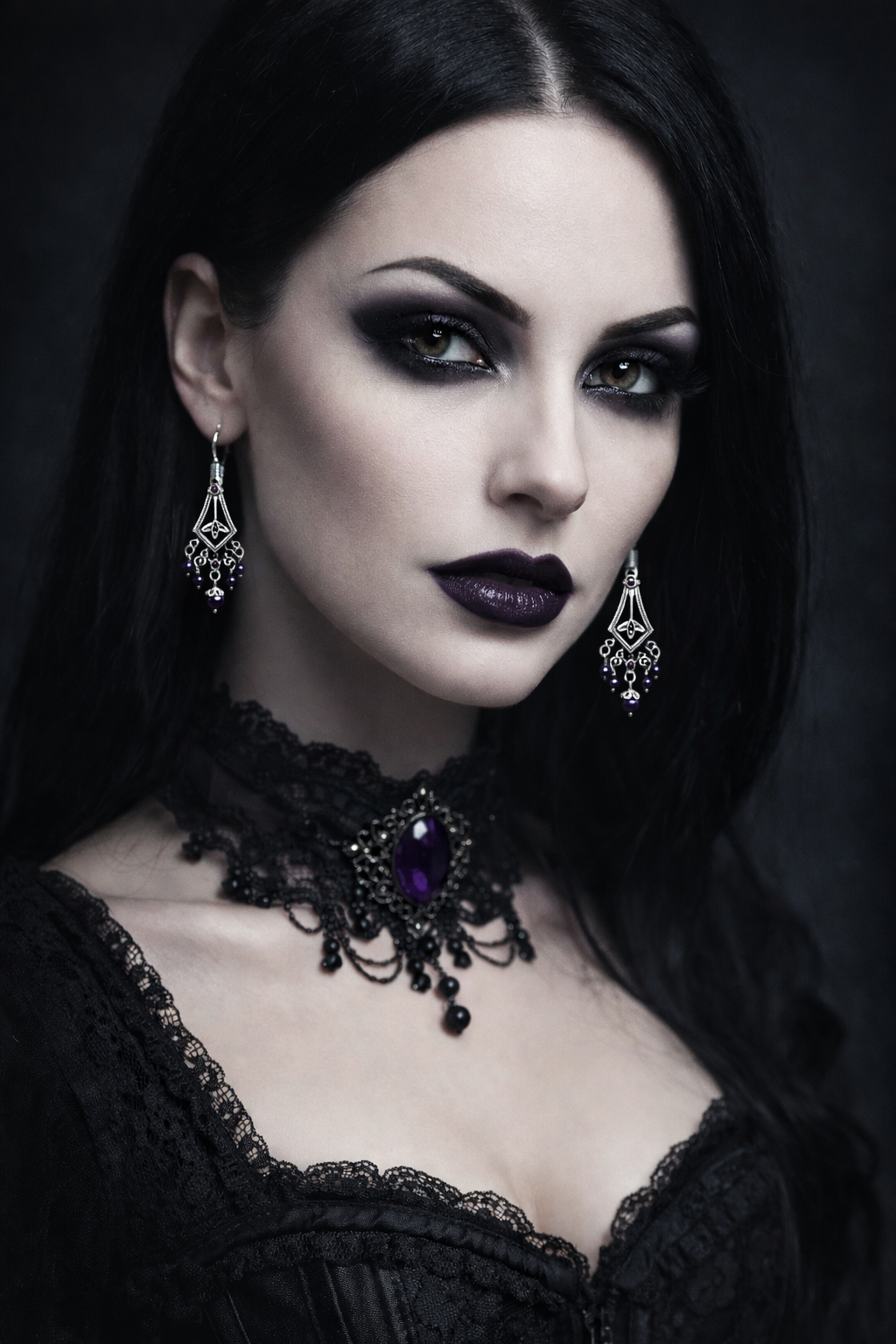 PURPLE CHANDELIER EARRINGS
