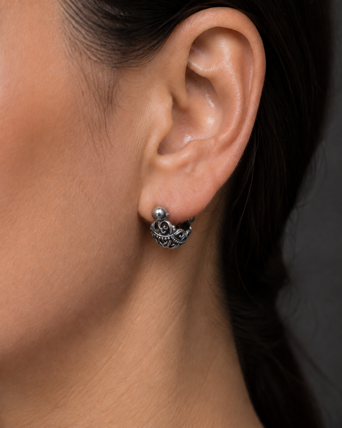 FILIGREE BARBELL EARRING