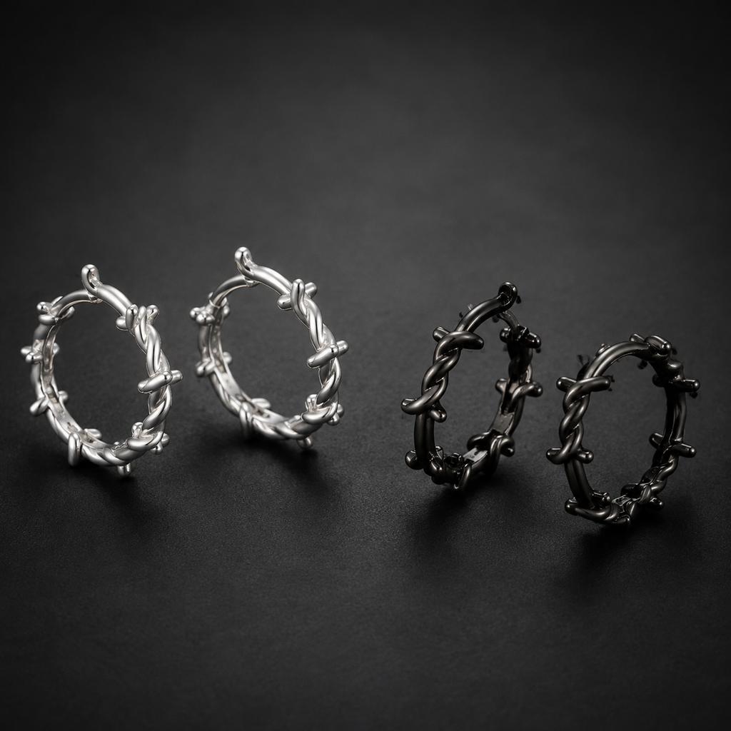 BARB WIRE HUGGIE EARRING COLLECTION