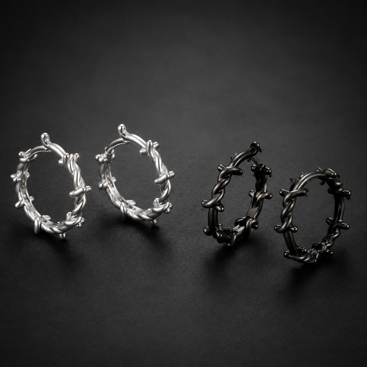 BARB WIRE HUGGIE EARRING COLLECTION