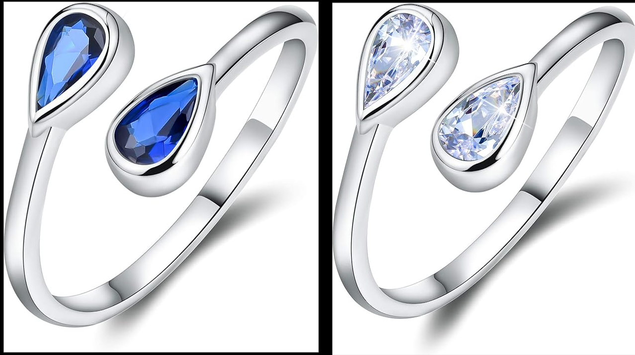 DOUBLE GEM RING - ONE SIZE