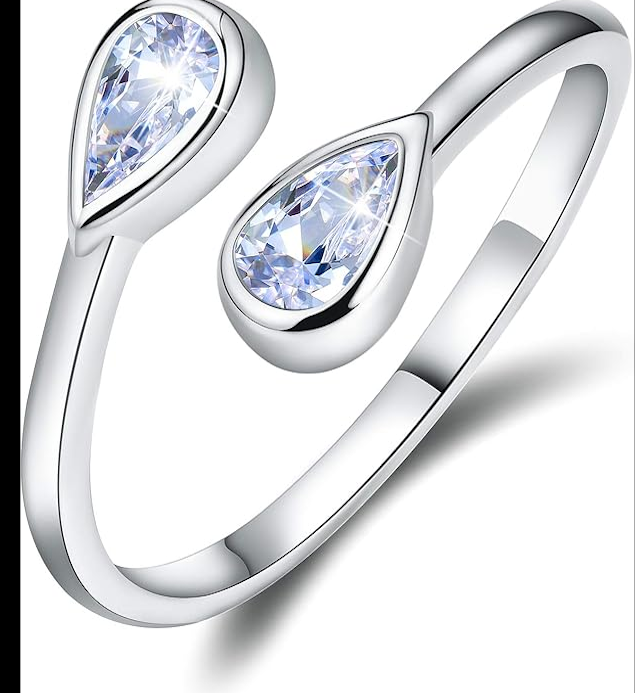 DOUBLE GEM RING - ONE SIZE