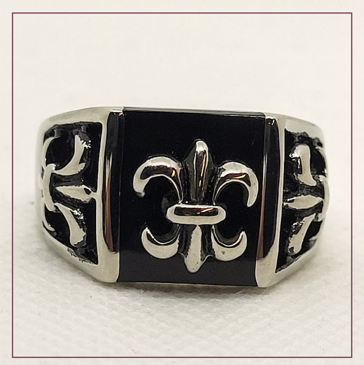 FLEUR DI LIS  SIGNET RING SIZE 16