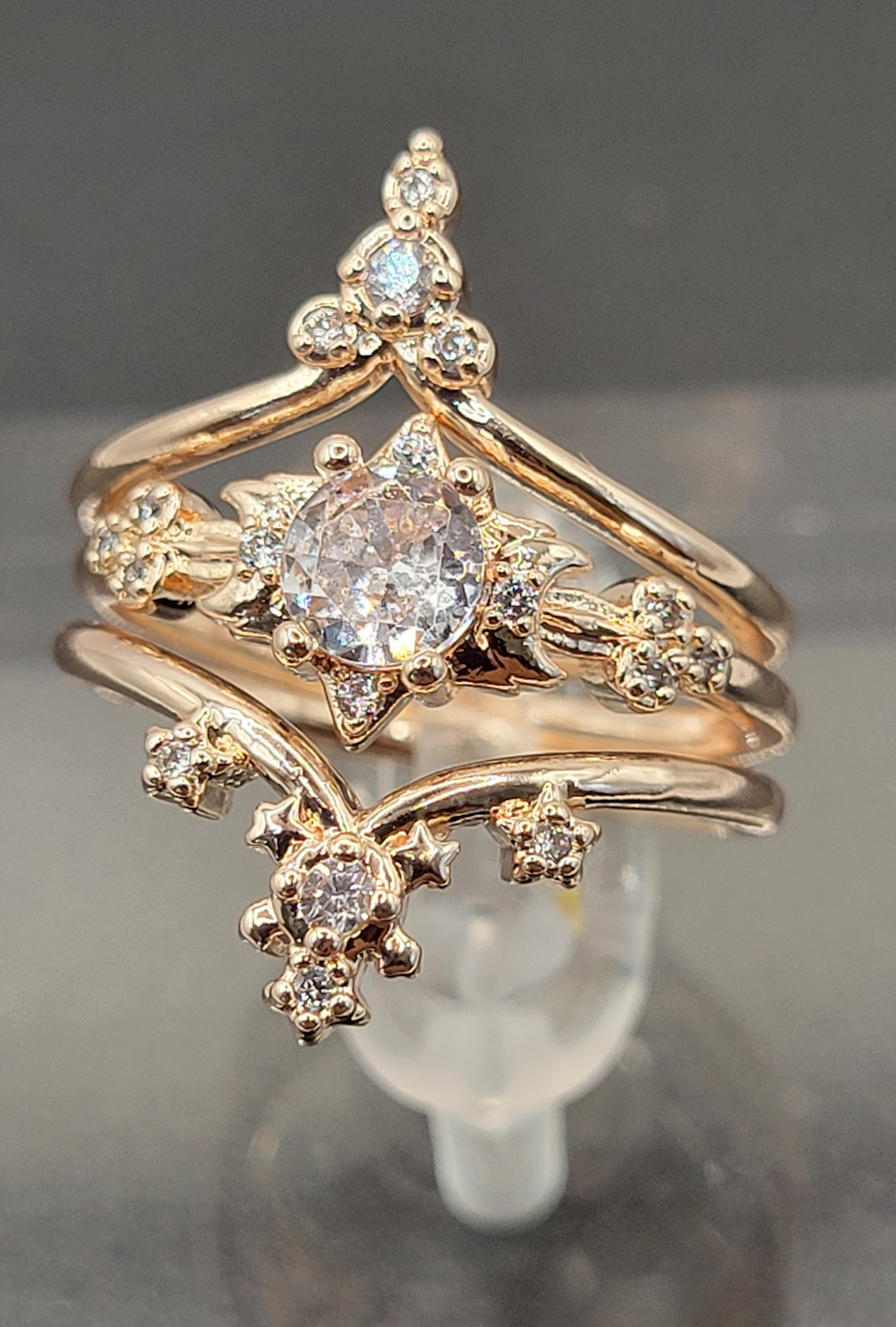 TrIple Moon Rose Gold Ring