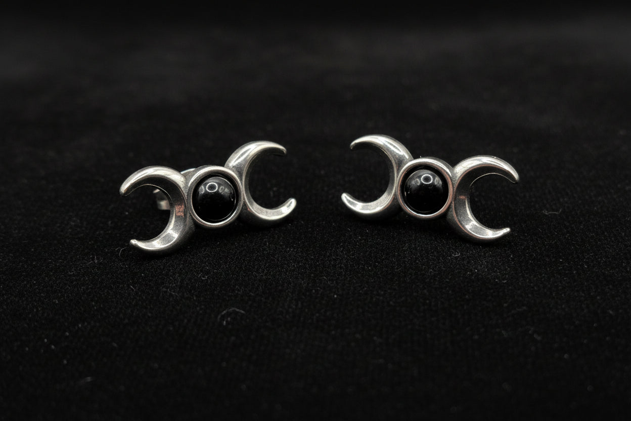 TRIPLE MOON STUD EARRING COLLECTION