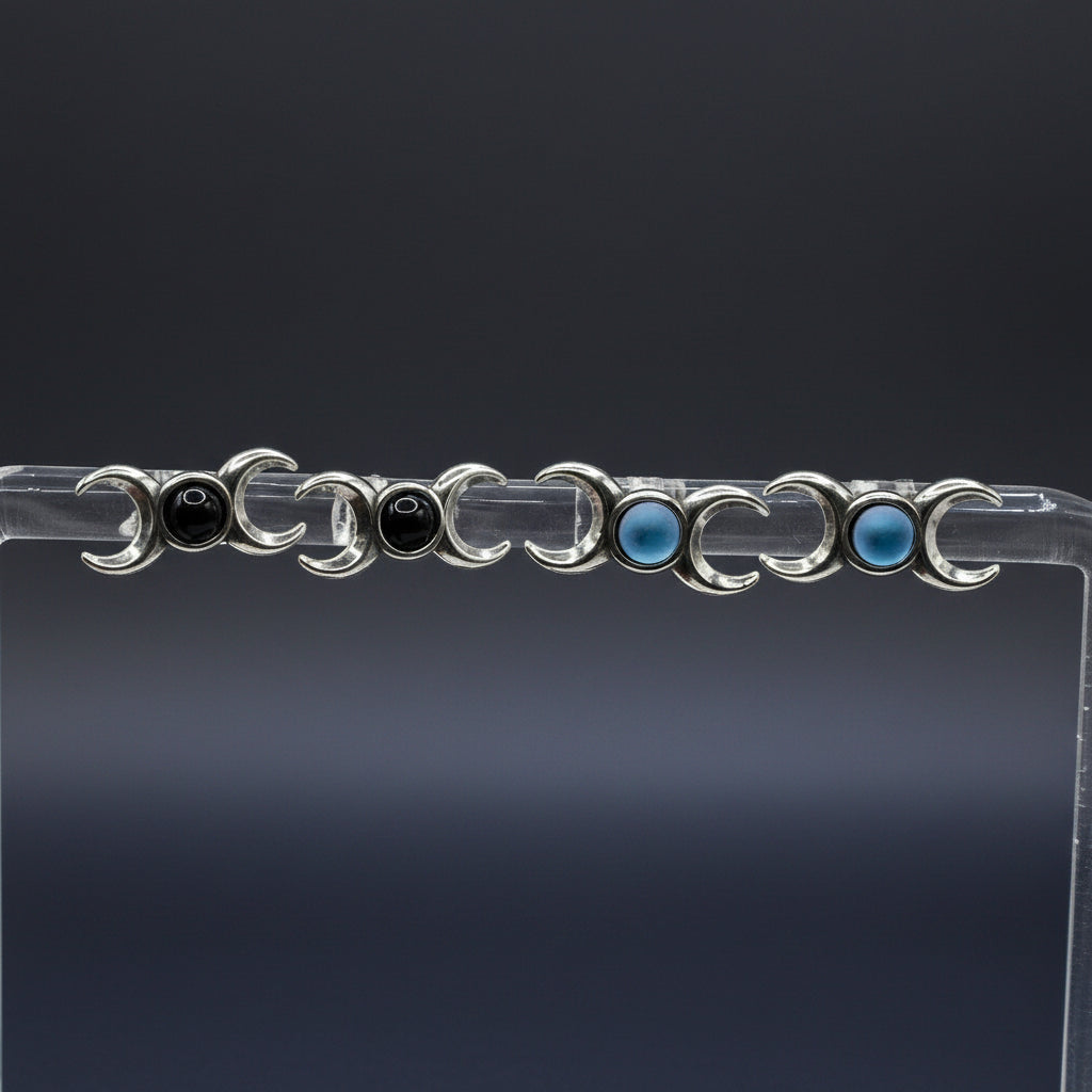 TRIPLE MOON STUD EARRING COLLECTION