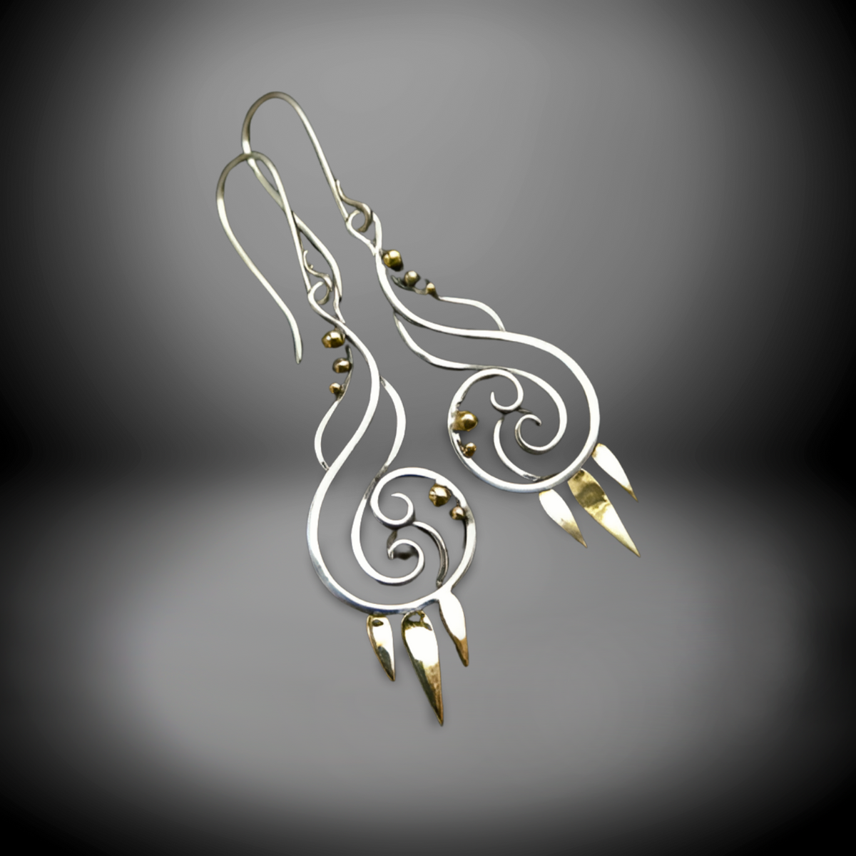 SWIRLS & SPIKES DANGLE EARRINGS