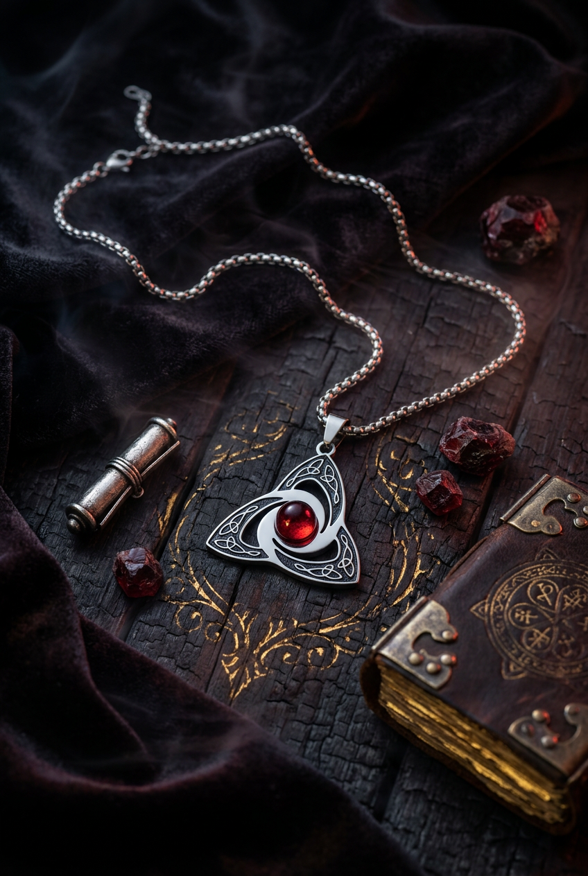 CELTIC KNOT RED PENDANT