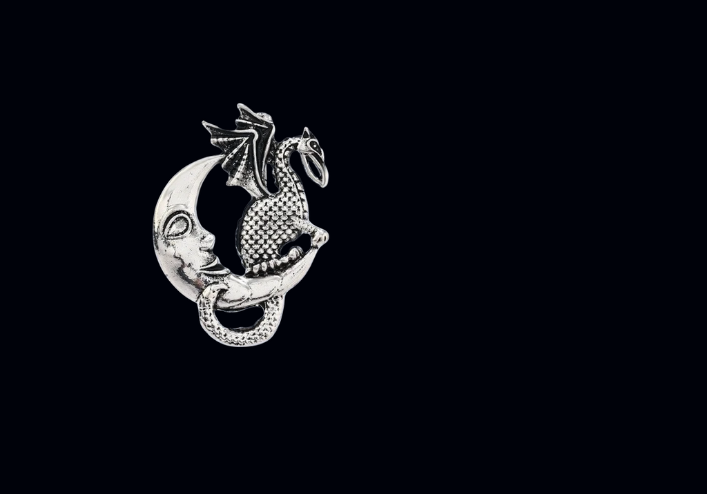 DRAGON & MOON BROOCH