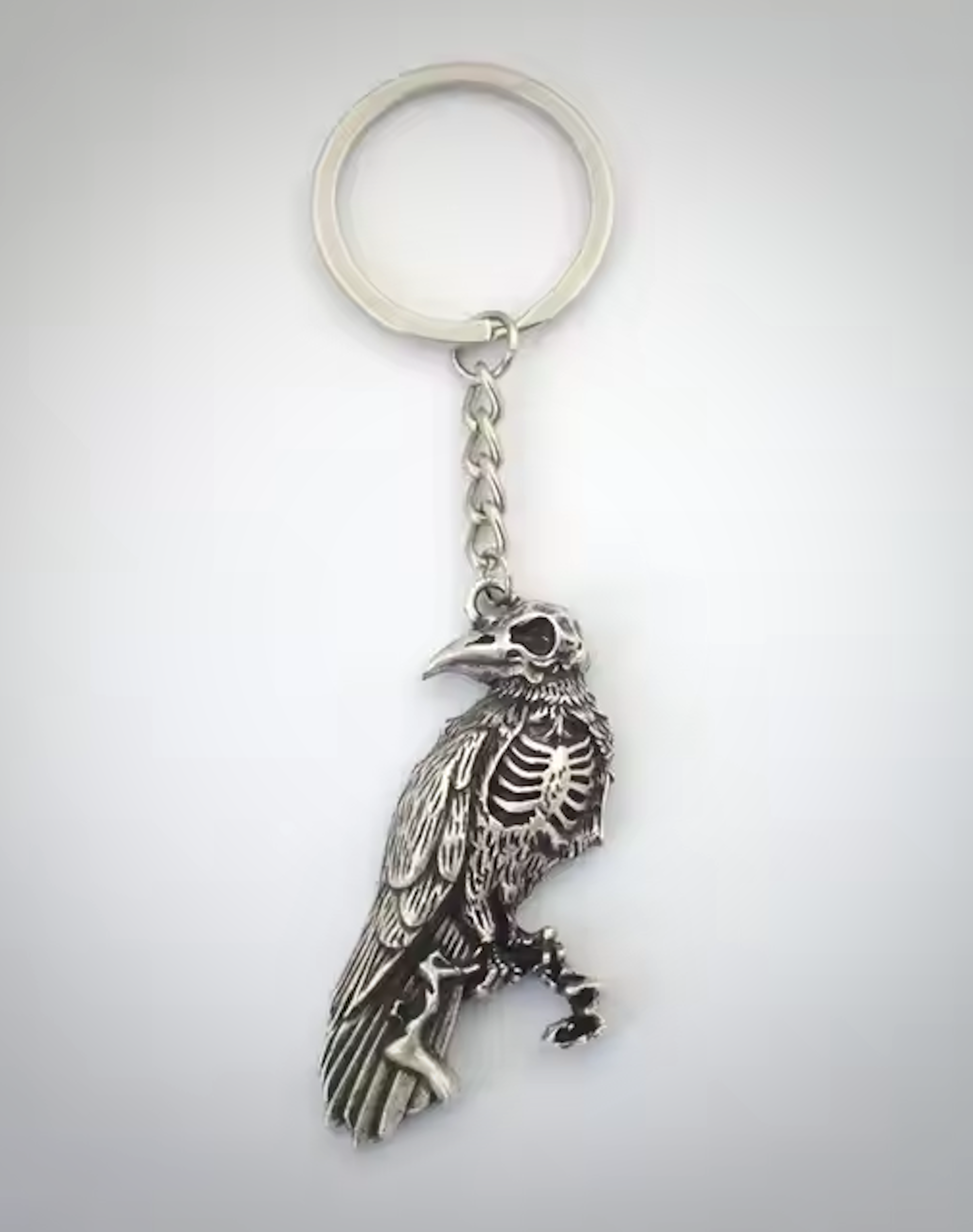 Zombie Raven Keychain