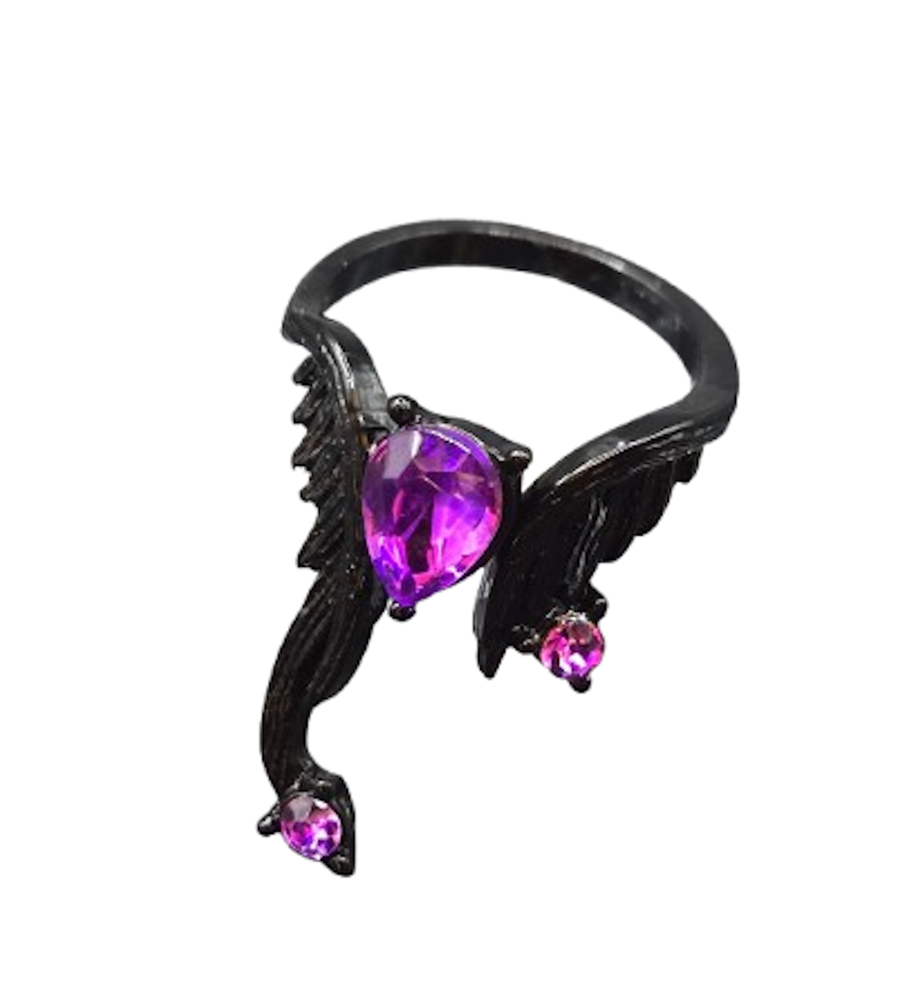 AMETHYST WING RING -ONE SIZE