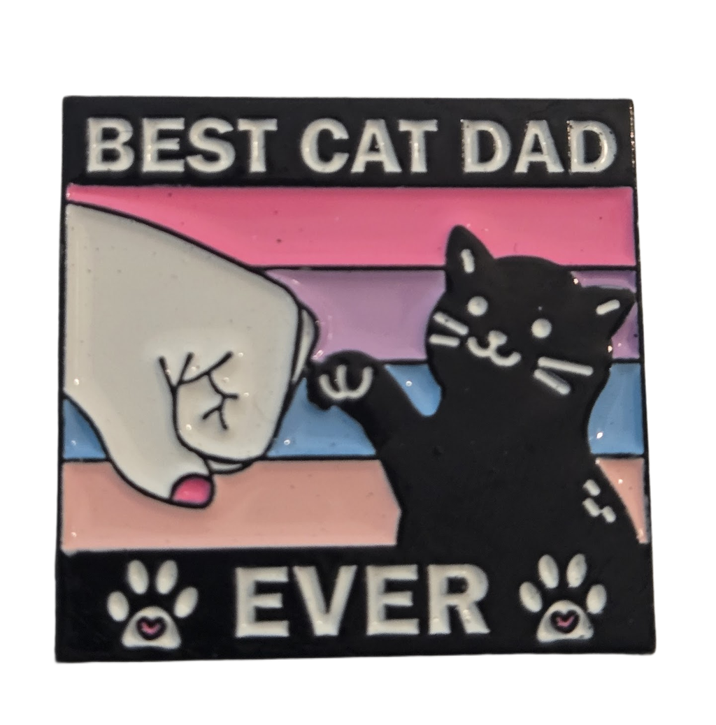 BEST CAT DAD LAPEL PIN
