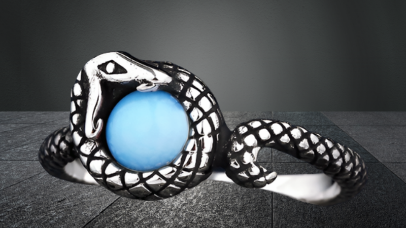 SERPENT & STONE RING