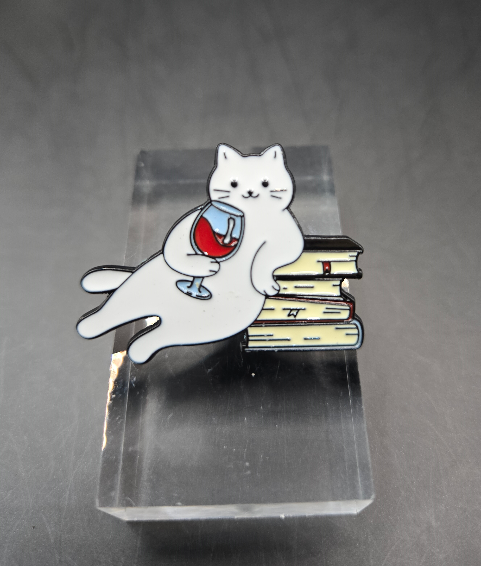 Cats, Wine, & Books Pin