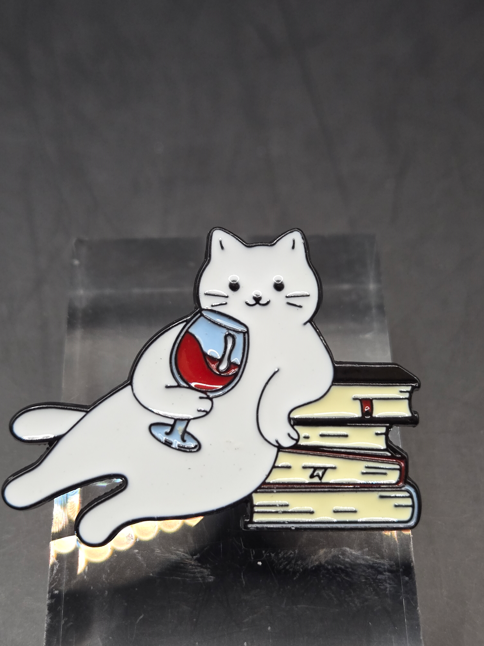 Cats, Wine, & Books Pin