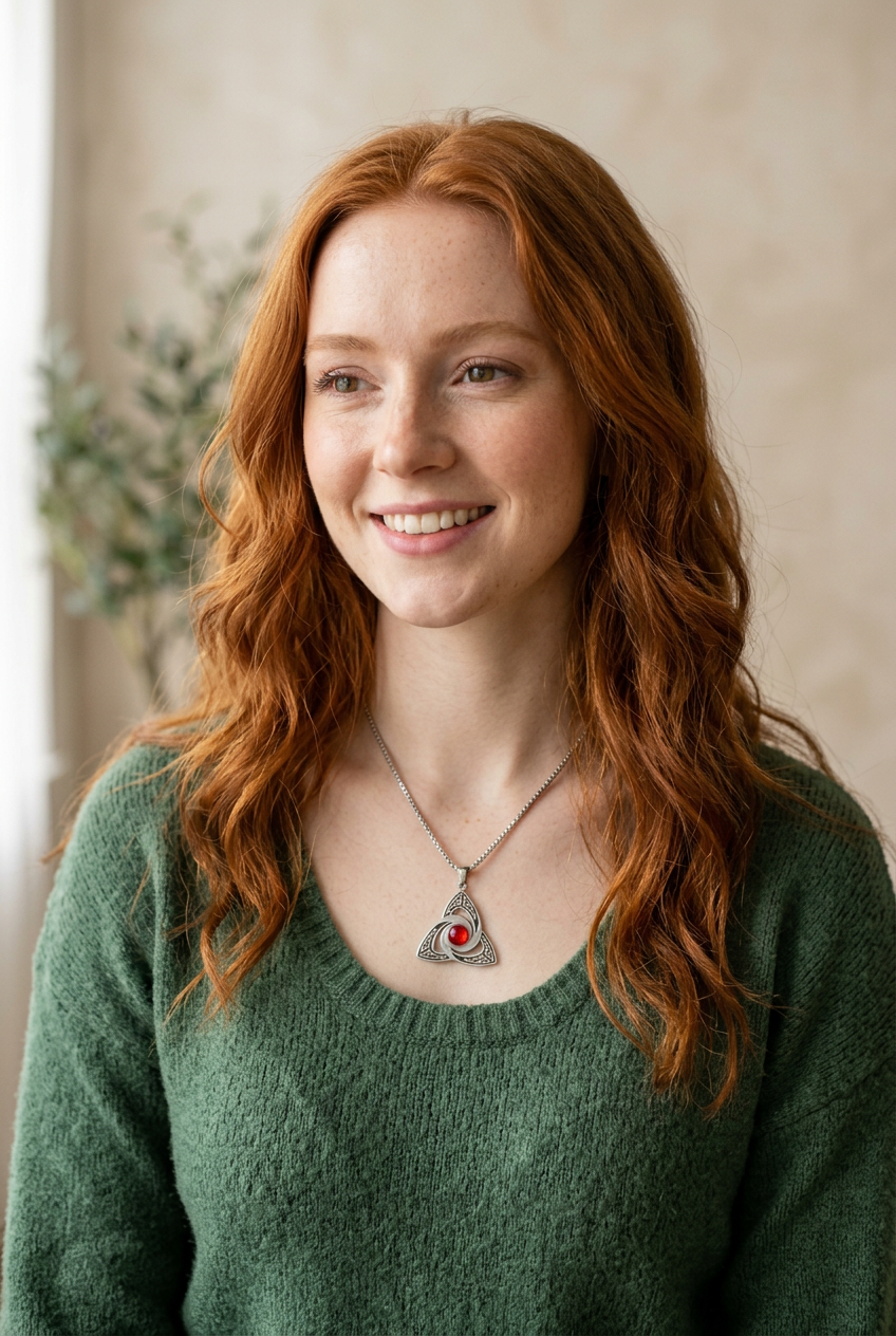 CELTIC KNOT RED PENDANT