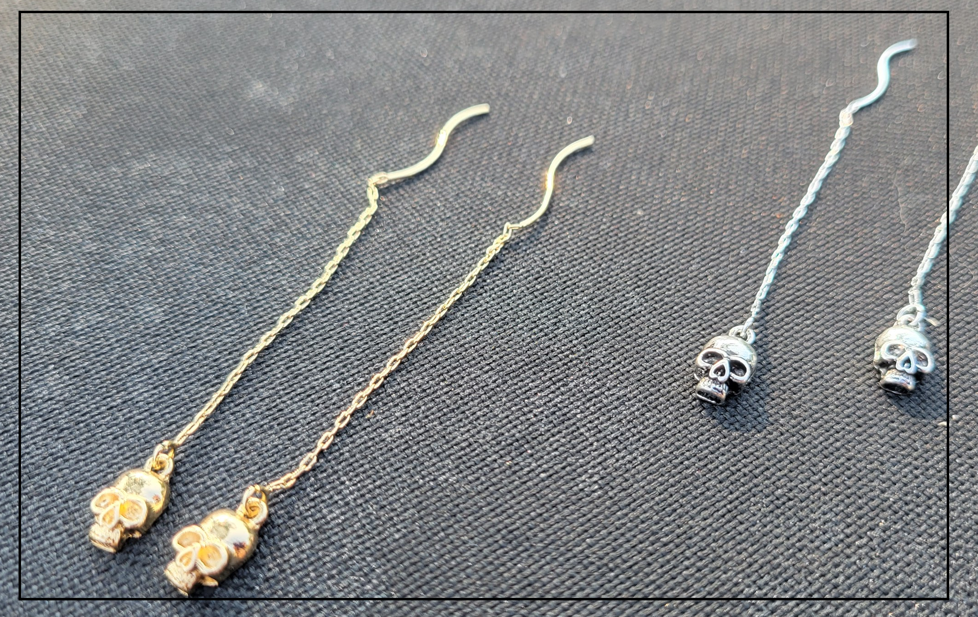 MR BONES LONG DANGLE EARRING