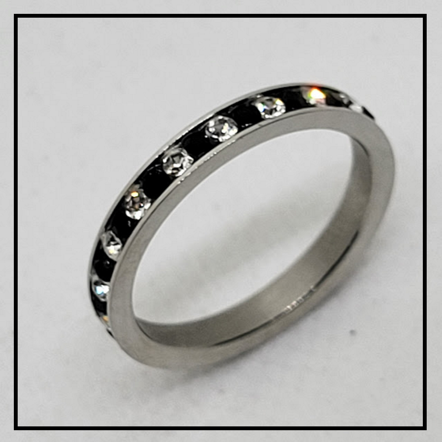 CZ BLACK BANDED RING