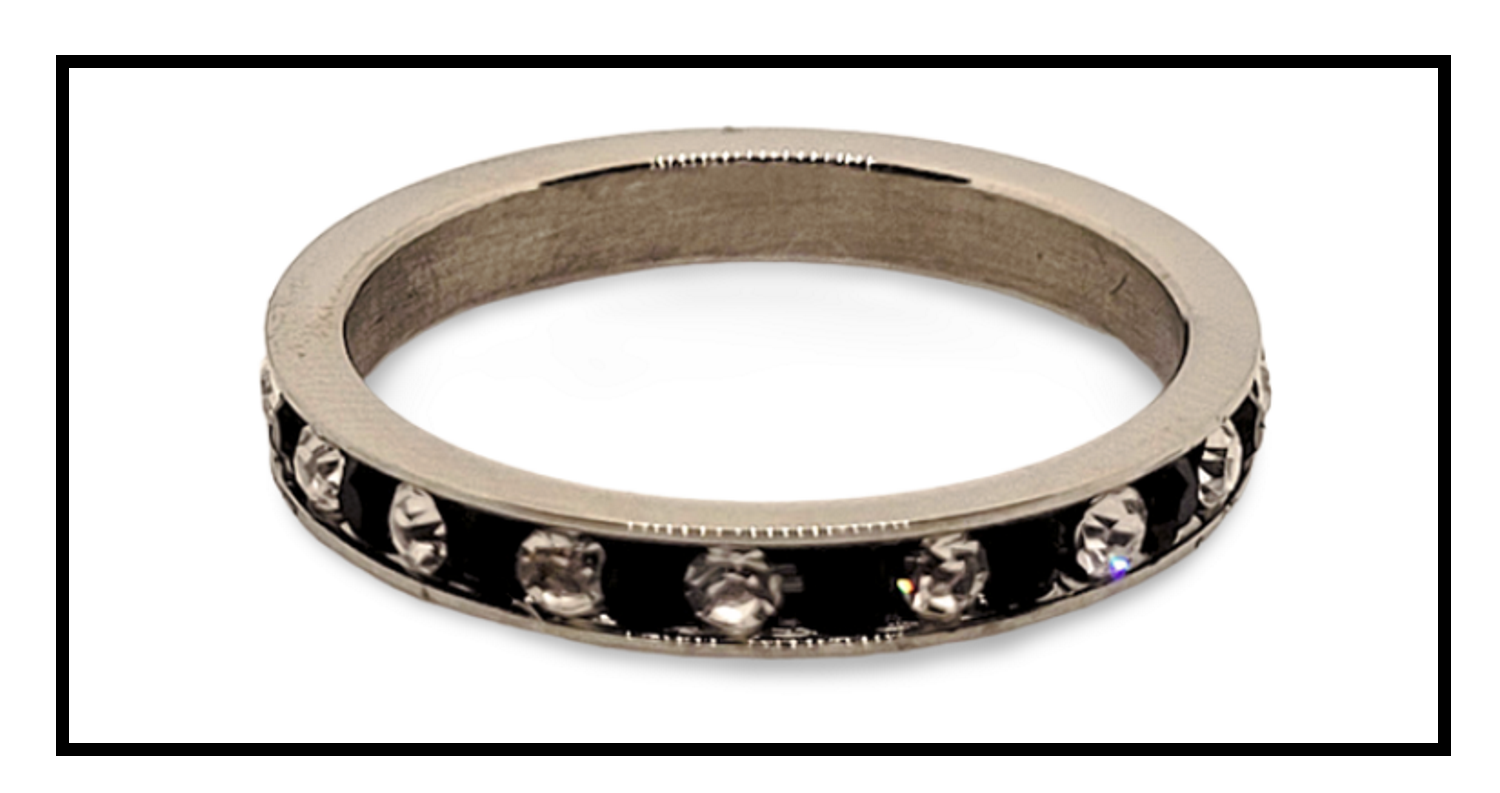 CZ BLACK BANDED RING