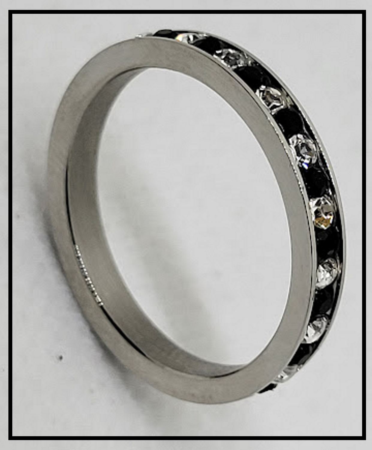 CZ BLACK BANDED RING