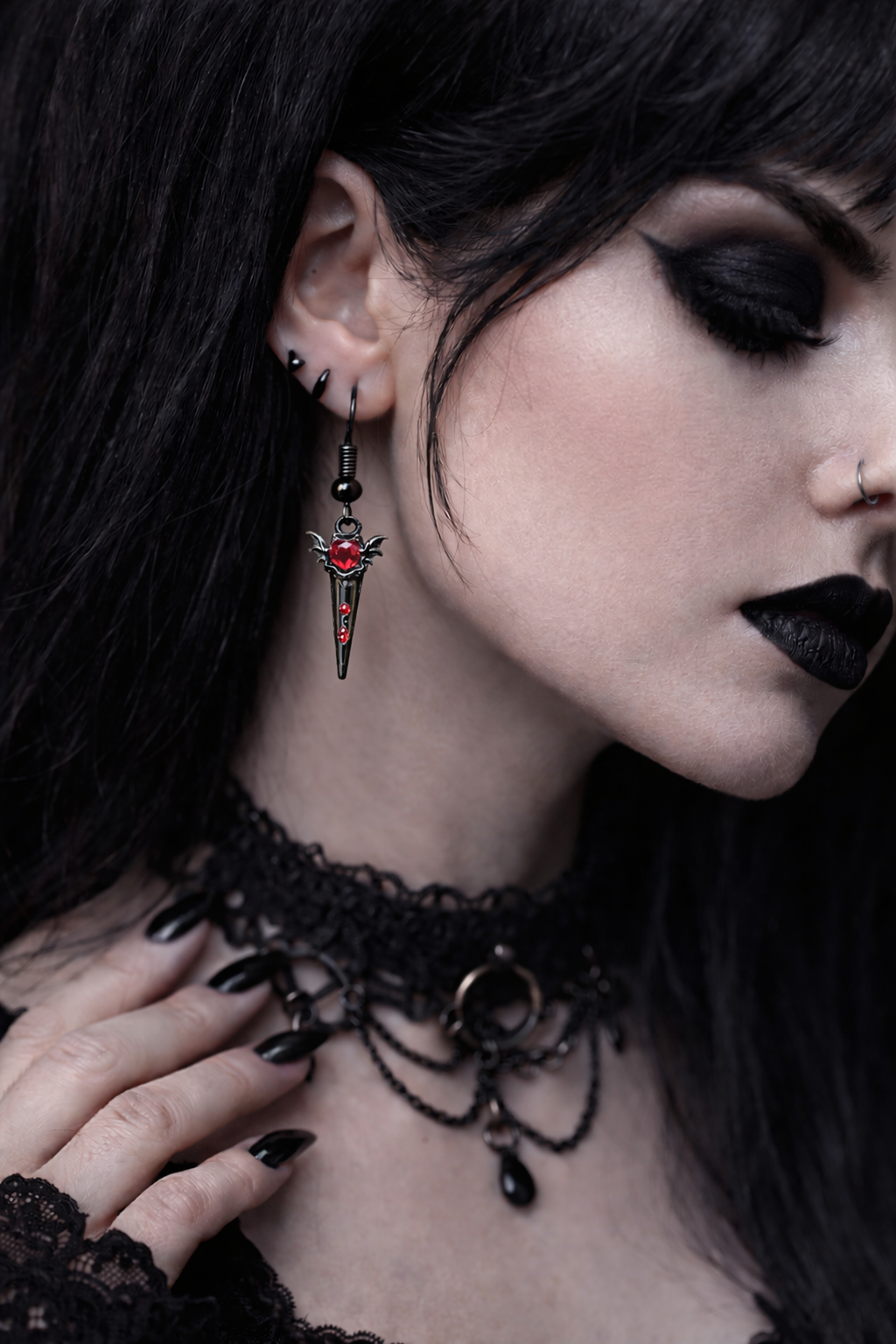 BATS & FANG DANGLE EARRINGS