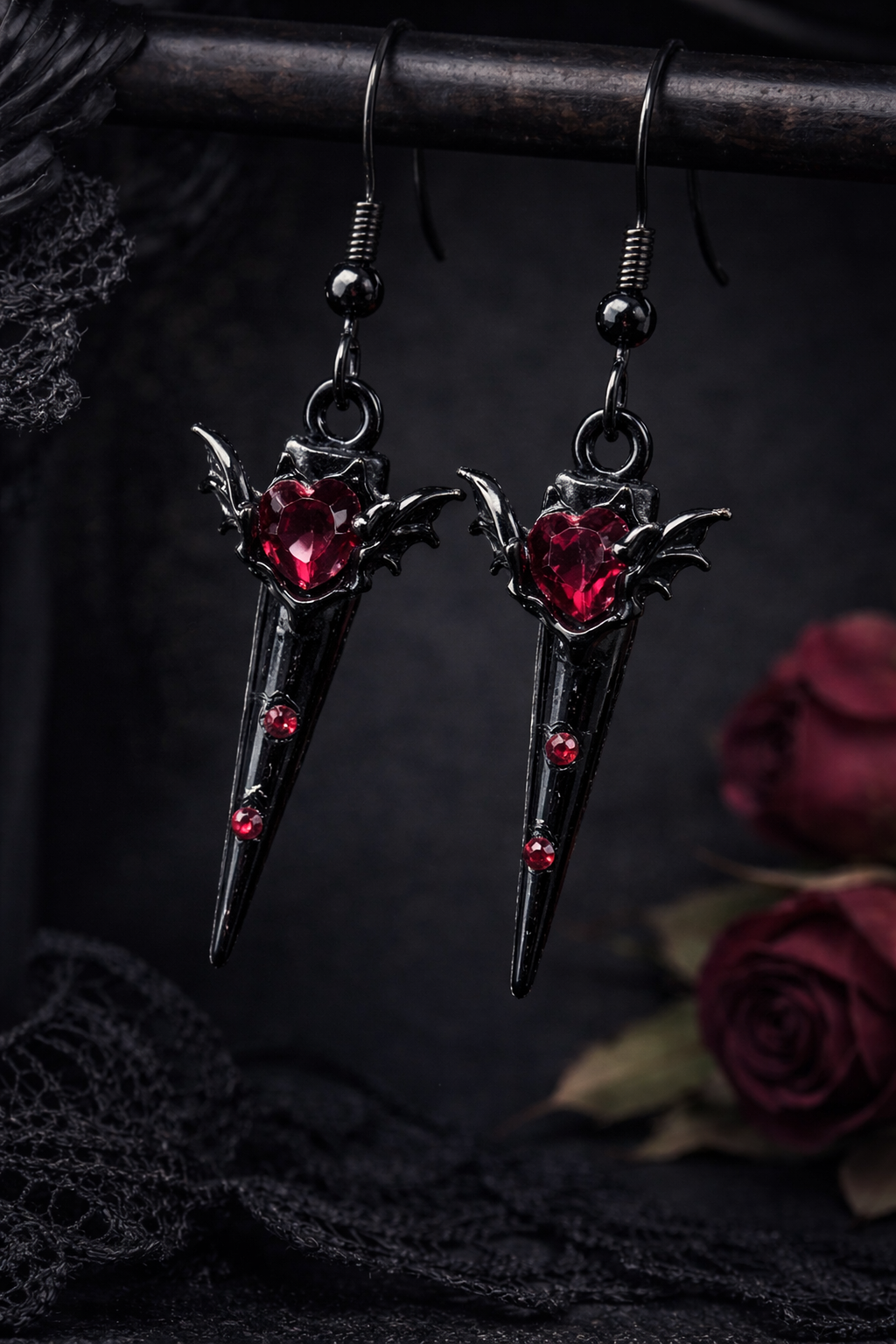 BATS & FANG DANGLE EARRINGS
