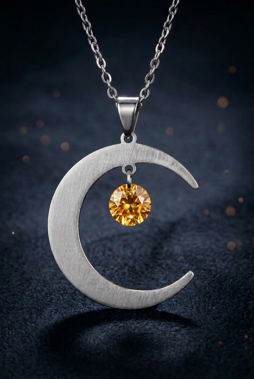 Gem and Crescent  Choker