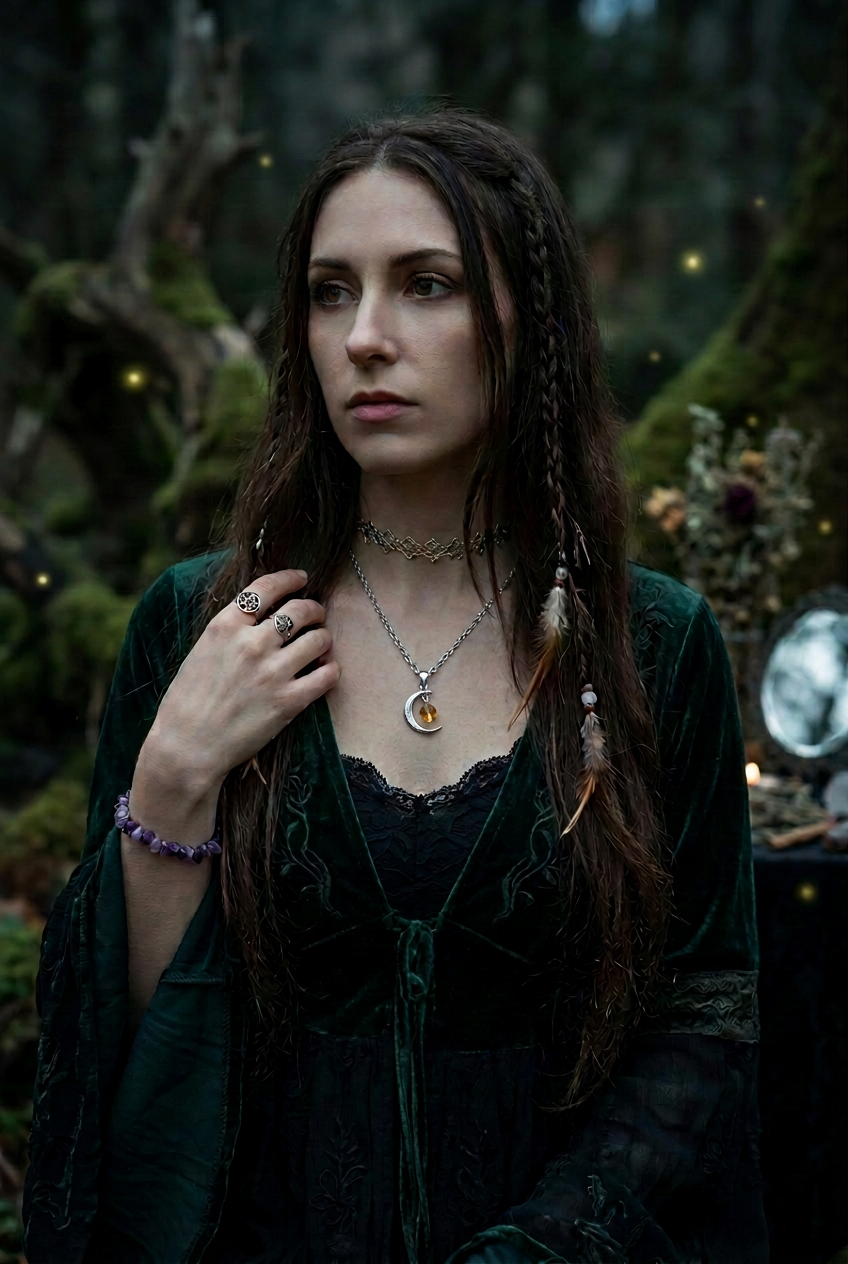 Gem and Crescent  Choker