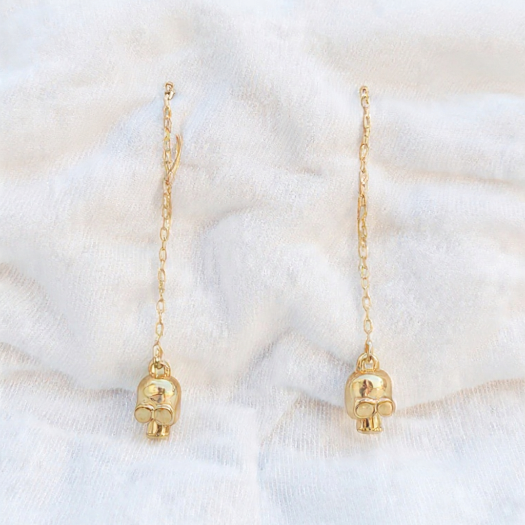 MR BONES LONG DANGLE EARRING