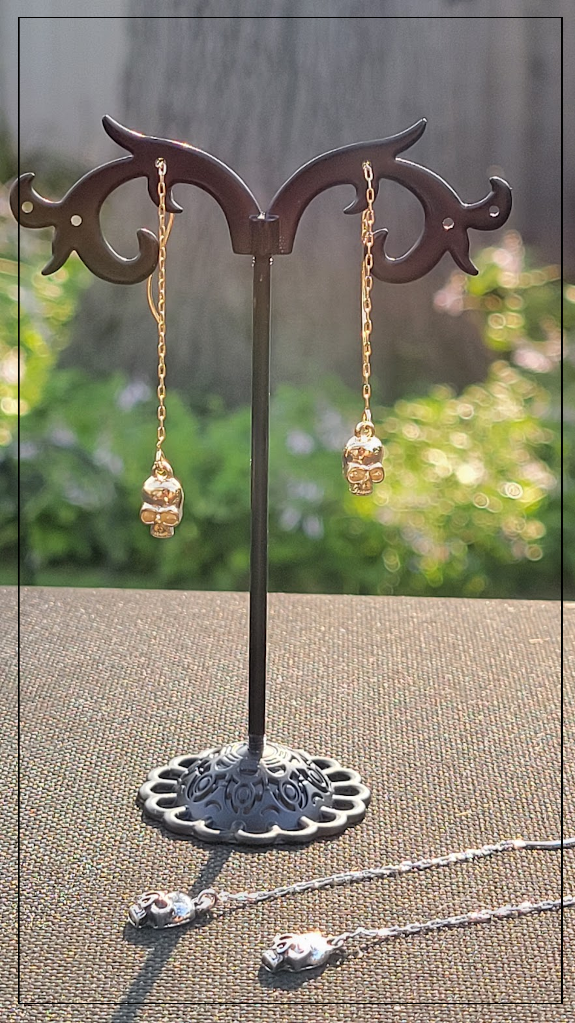 MR BONES LONG DANGLE EARRING
