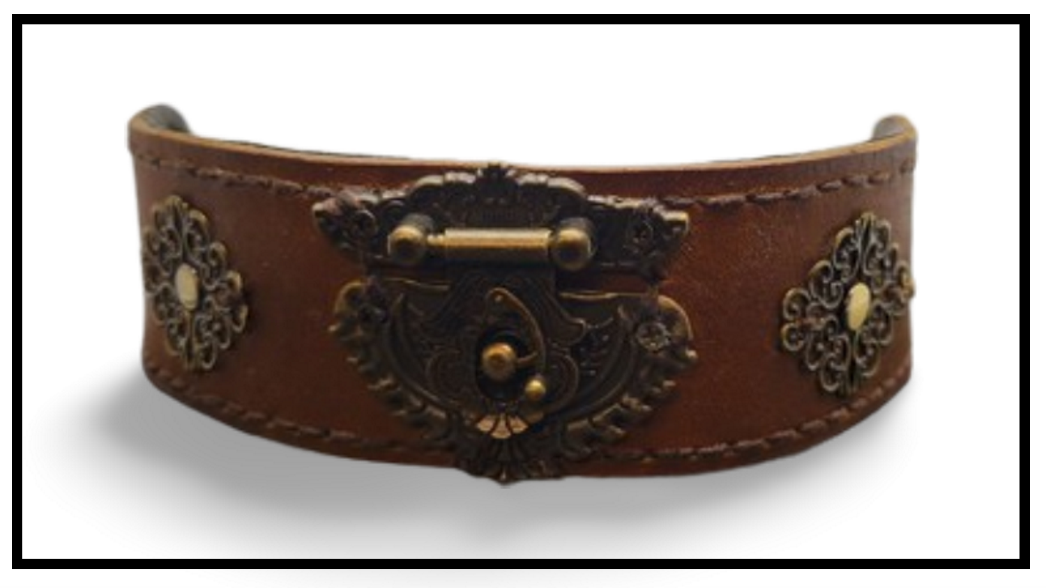 LEATHER HINGE CUFF BRACELET