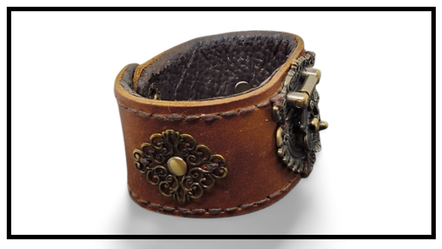 LEATHER HINGE CUFF BRACELET