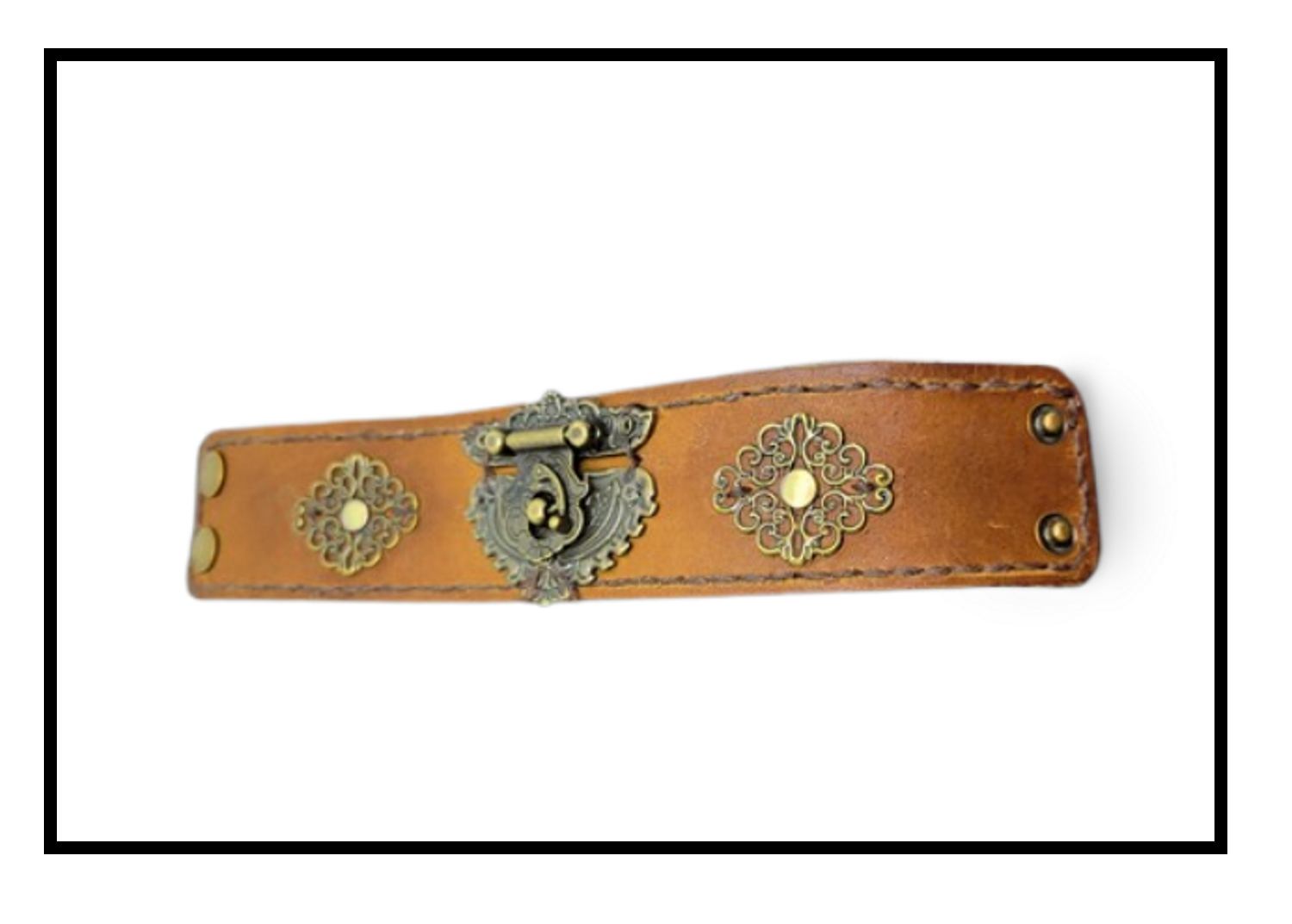 LEATHER HINGE CUFF BRACELET