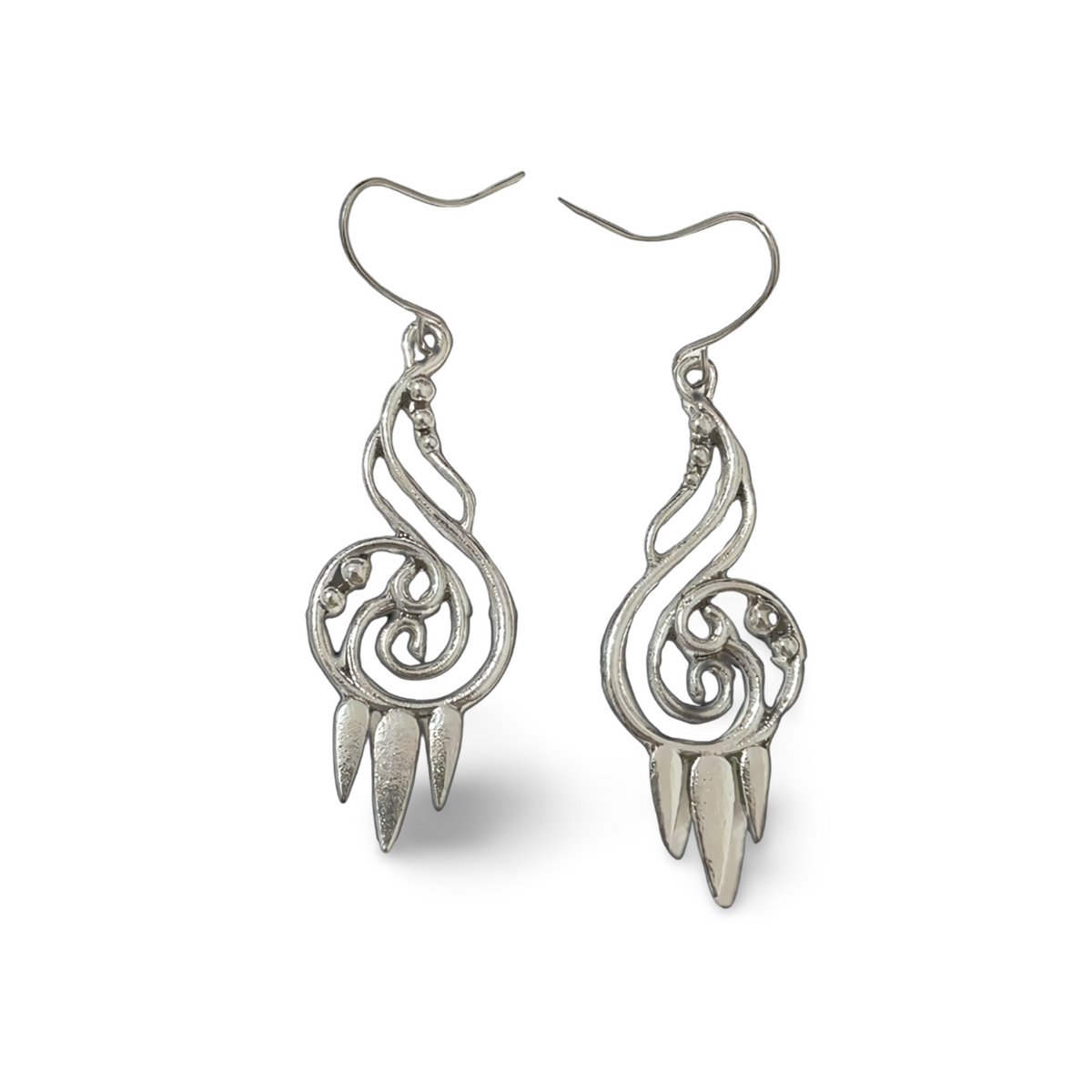 SWIRLS & SPIKES DANGLE EARRINGS