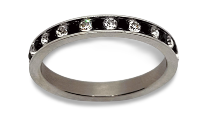 CZ BLACK BANDED RING