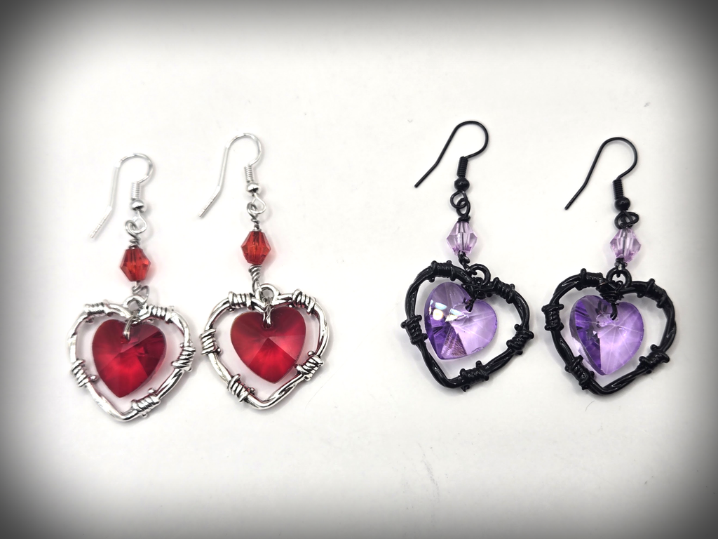 THORNED HEART DANGLE EARRINGS