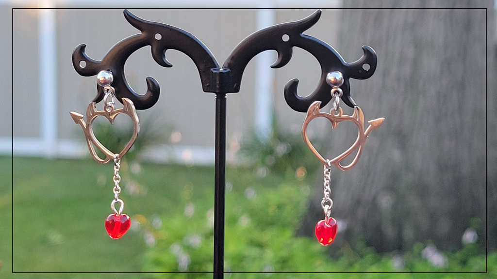 NAUGHTY HEART DANGLE EARRINGS