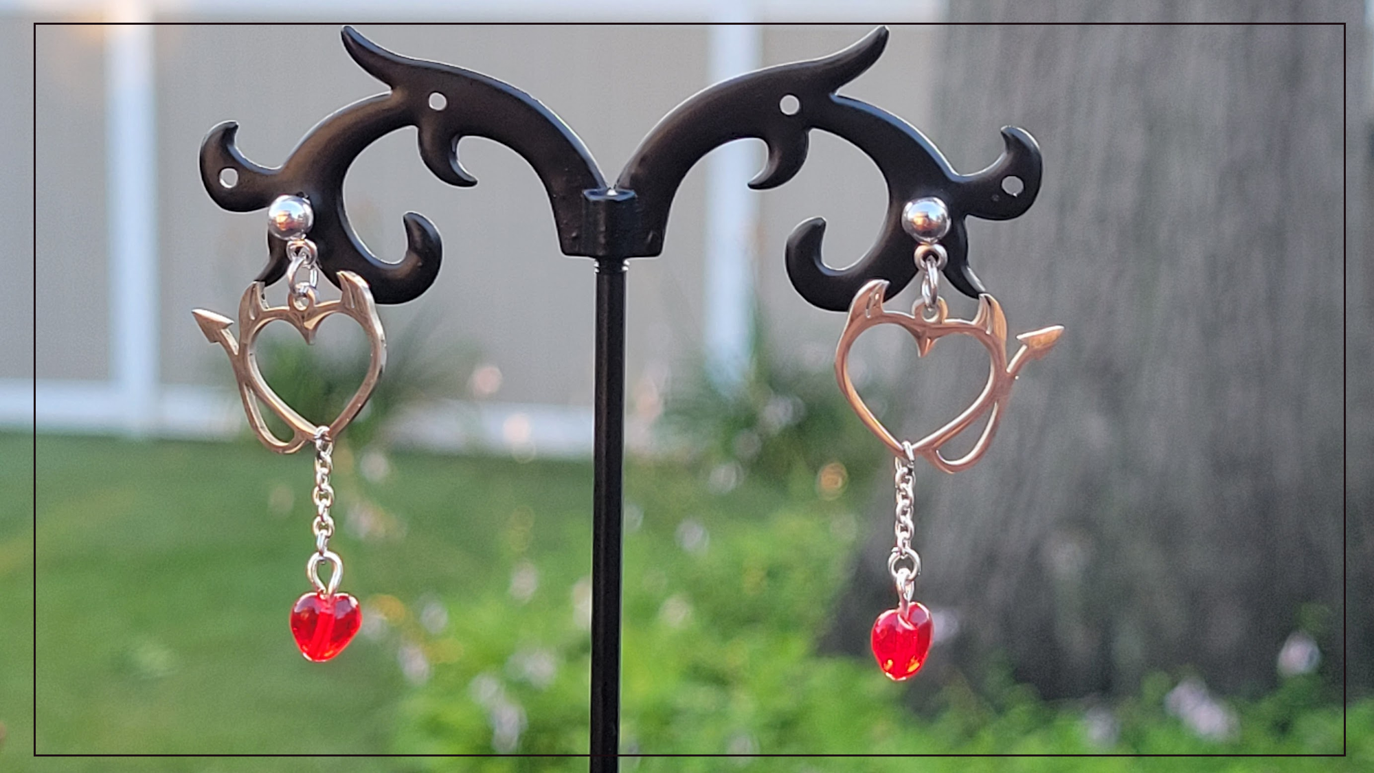 NAUGHTY HEART DANGLE EARRINGS