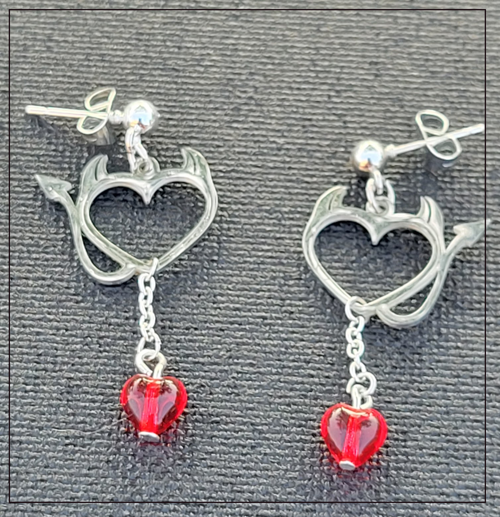 NAUGHTY HEART DANGLE EARRINGS