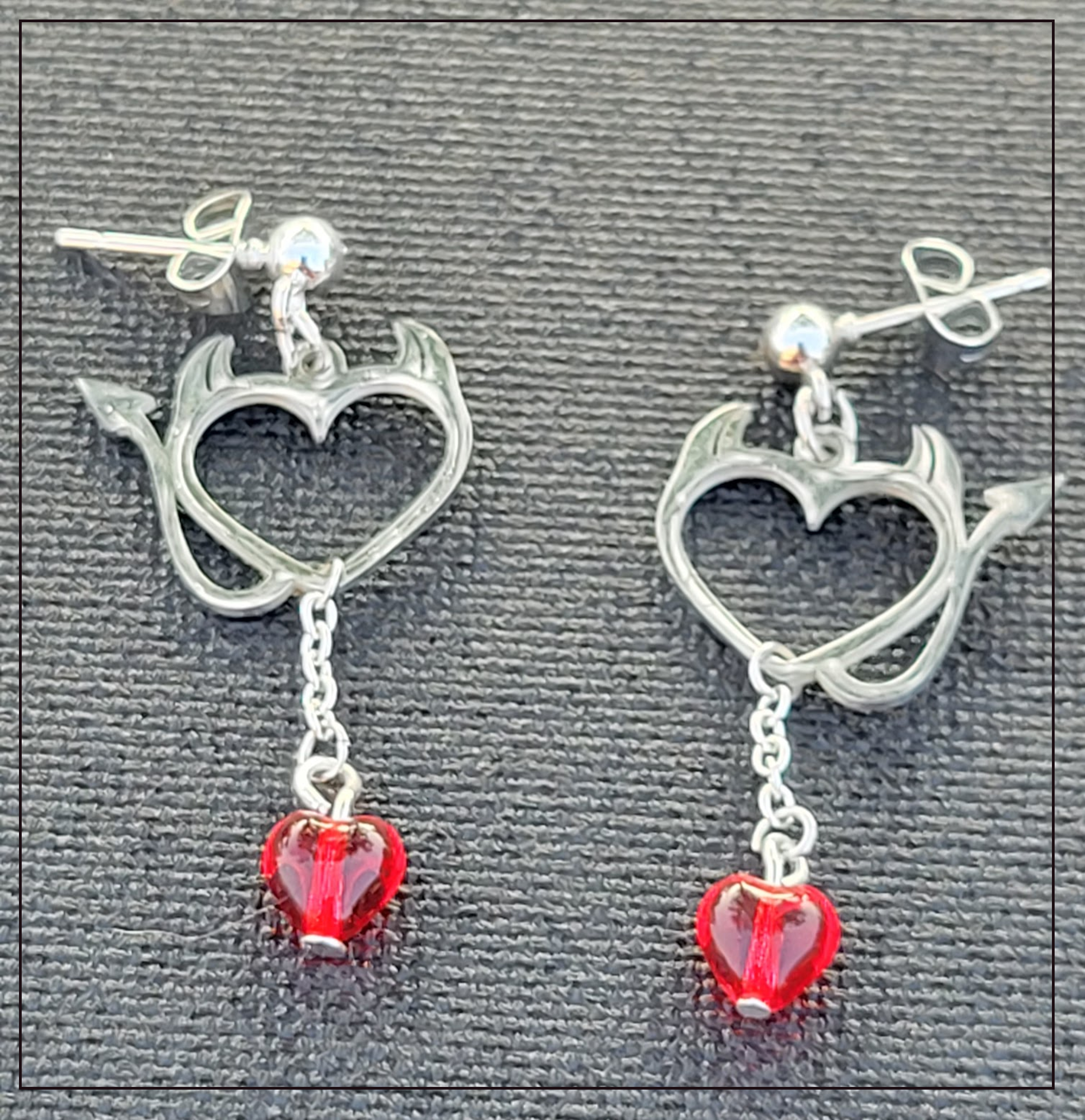 NAUGHTY HEART DANGLE EARRINGS