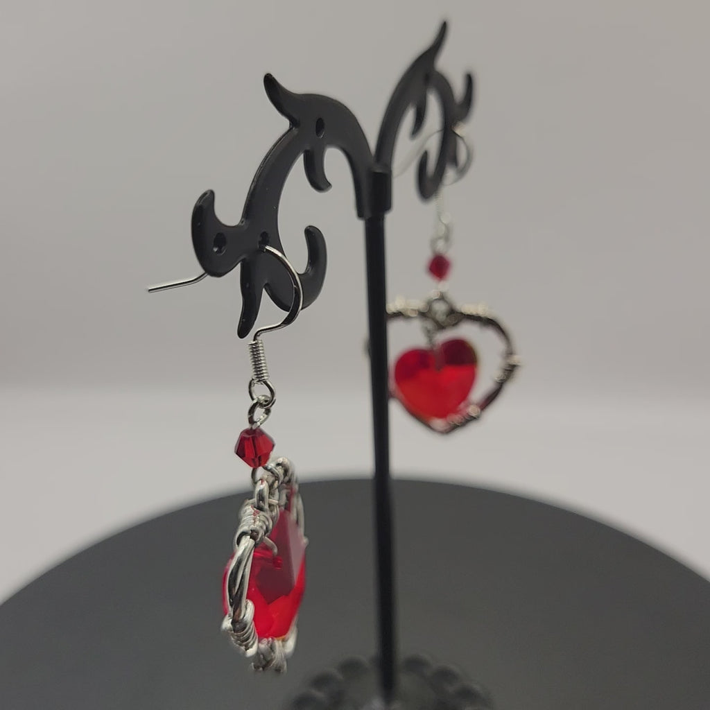 THORNED HEART DANGLE EARRINGS