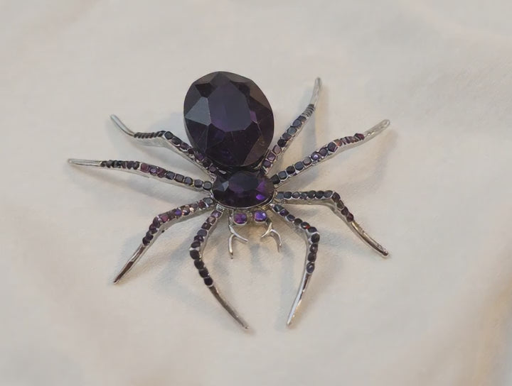 PURPLE SPIDER BROOCH