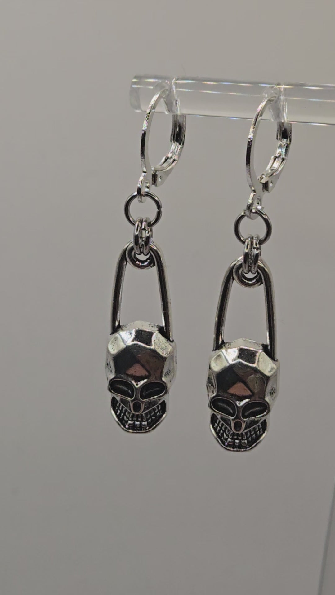 MR BONES SAFETY PIN DANGLES