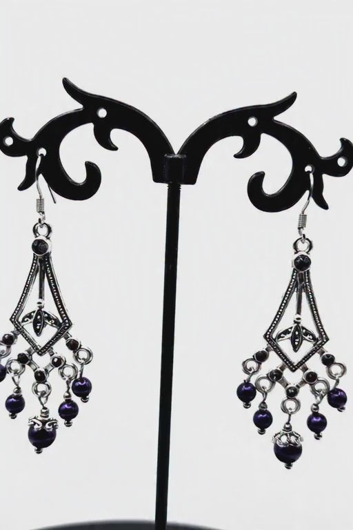 PURPLE CHANDELIER EARRINGS