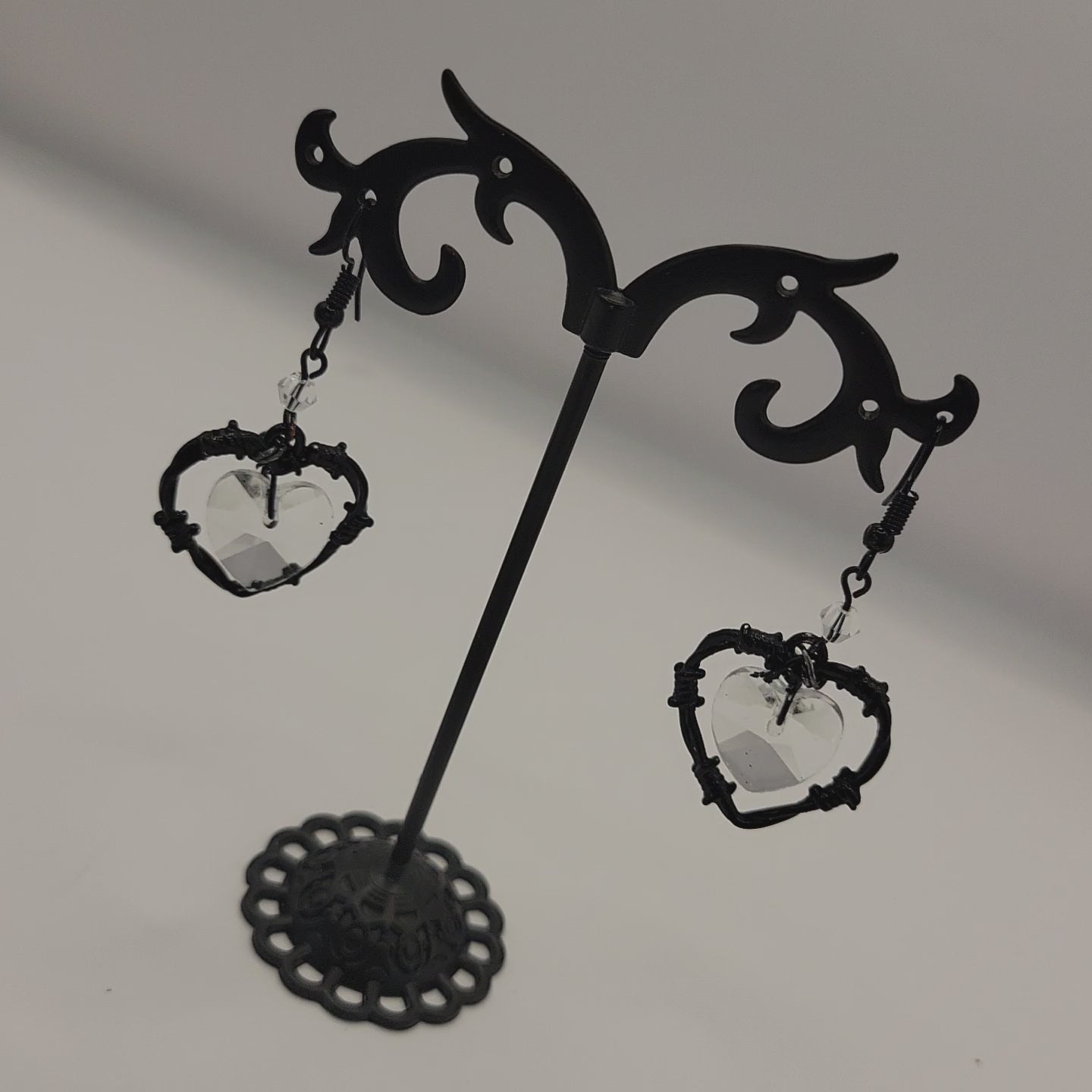 THORNED HEART DANGLE EARRINGS