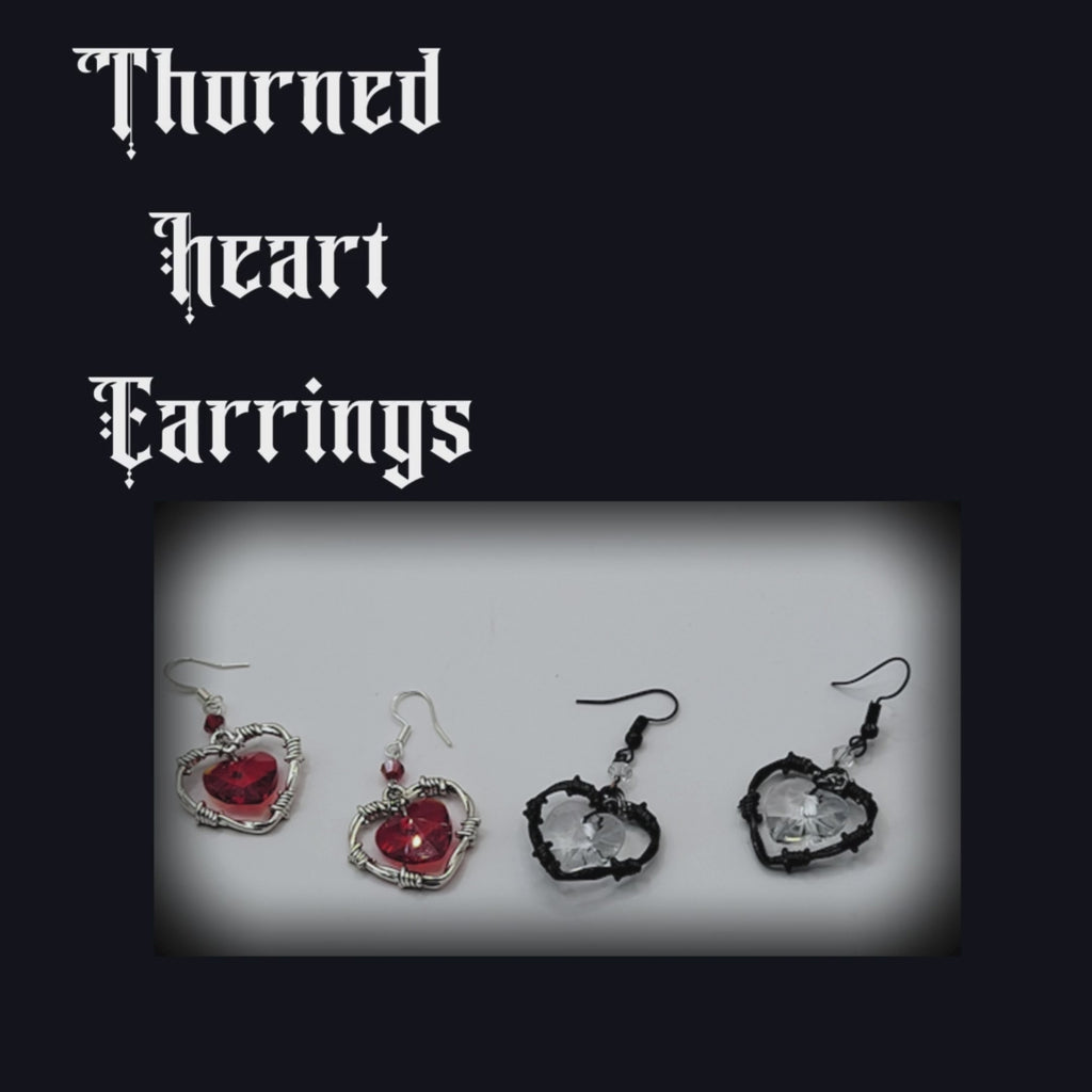 THORNED HEART DANGLE EARRINGS