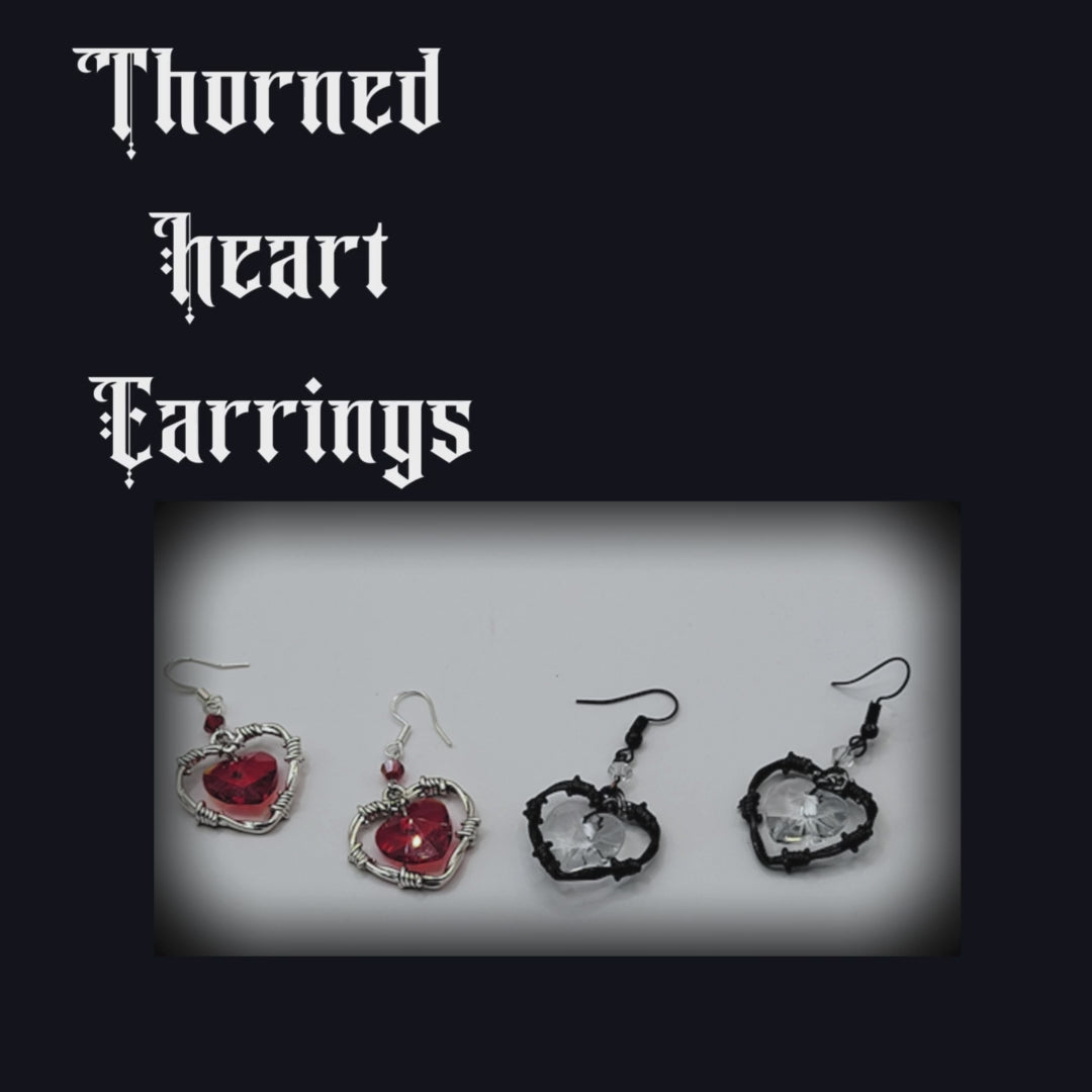 THORNED HEART DANGLE EARRINGS