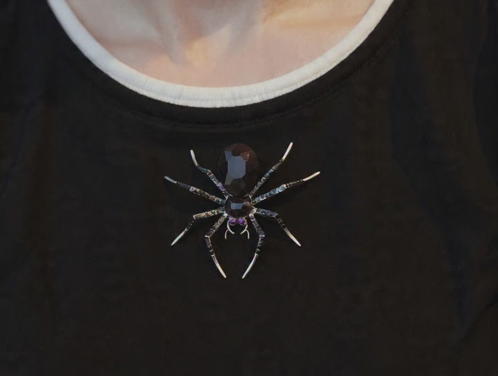 PURPLE SPIDER BROOCH