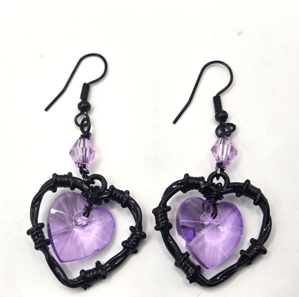 THORNED HEART DANGLE EARRINGS