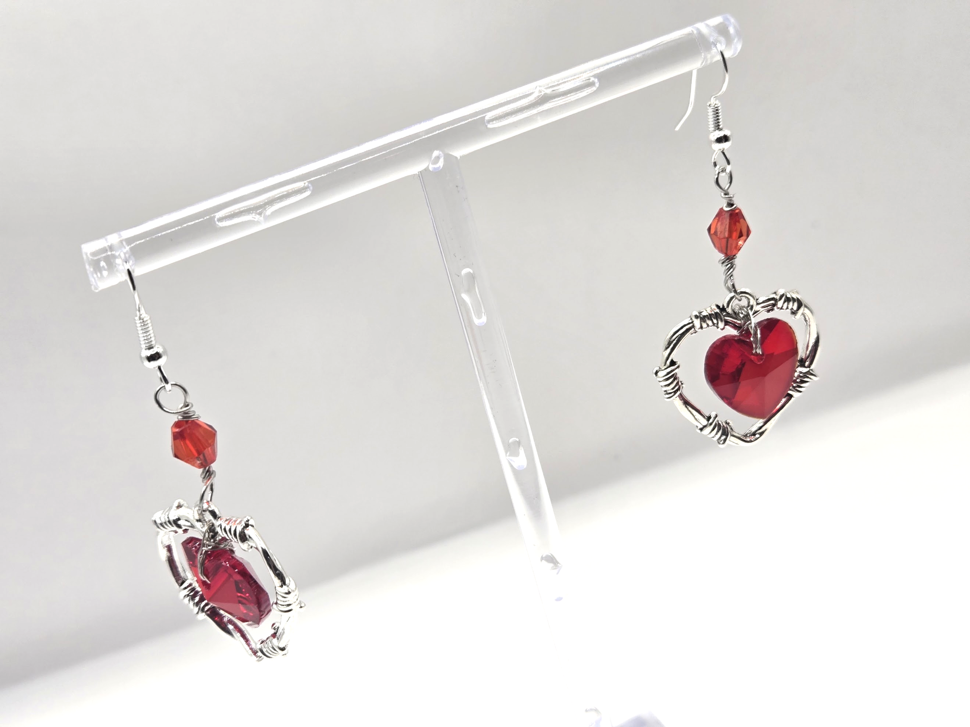 THORNED HEART DANGLE EARRINGS